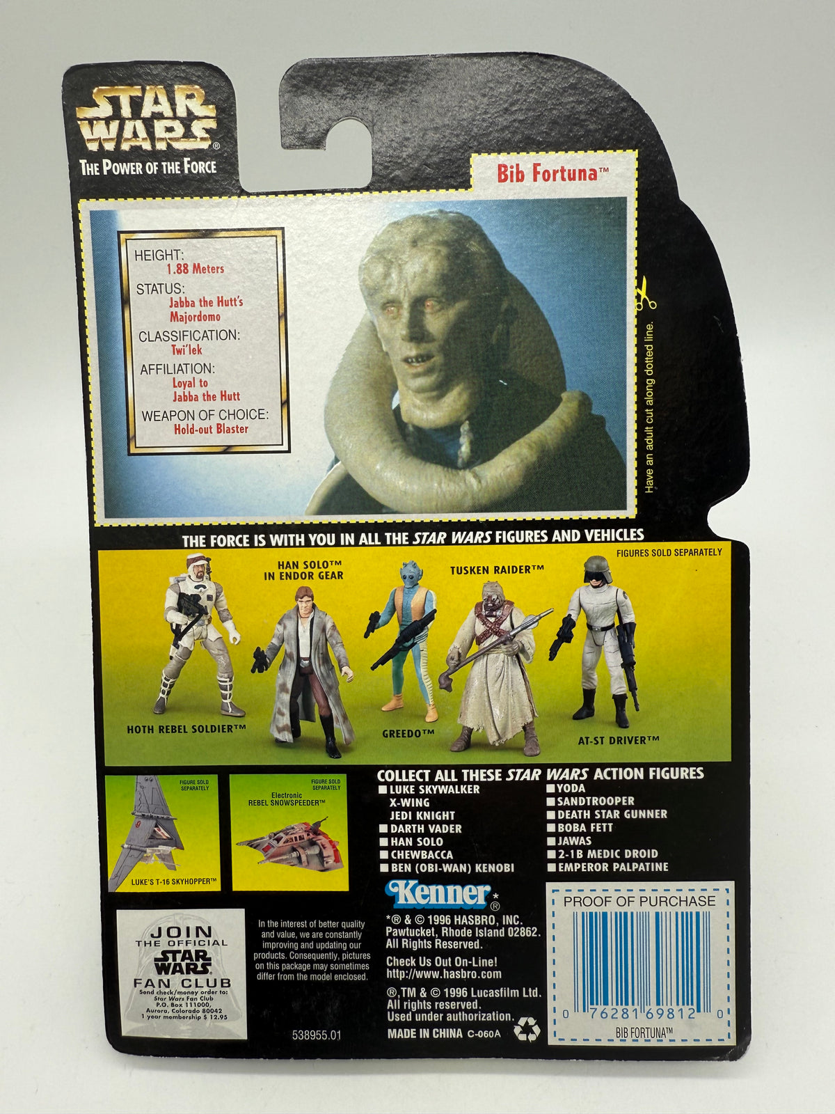 Kenner 1996 Star Wars The Power of the Force Bib Fortuna, photo 2 of 2