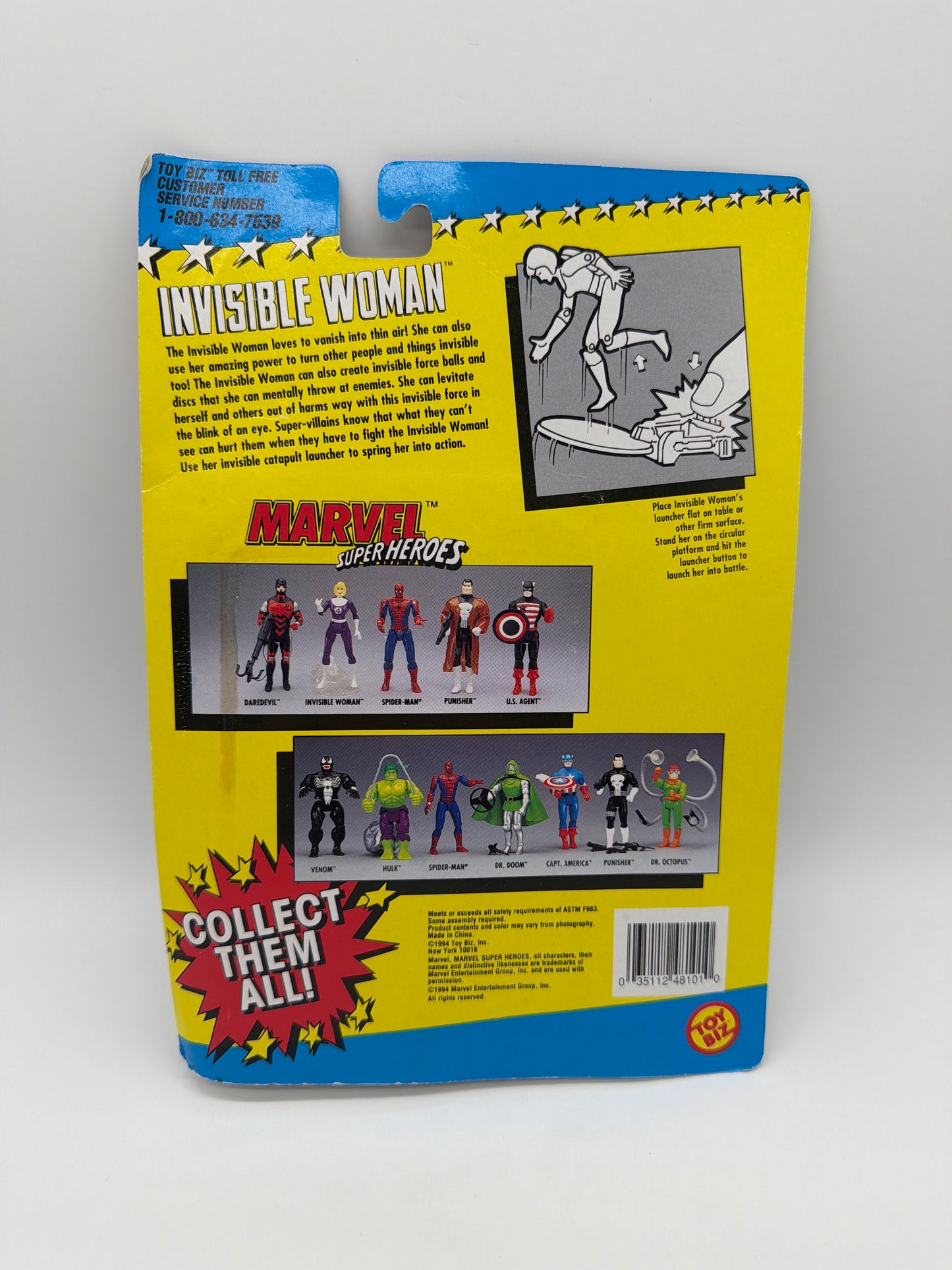 Toy Biz 1994 Marvel Super Heroes Fantastic Four Invisible Woman