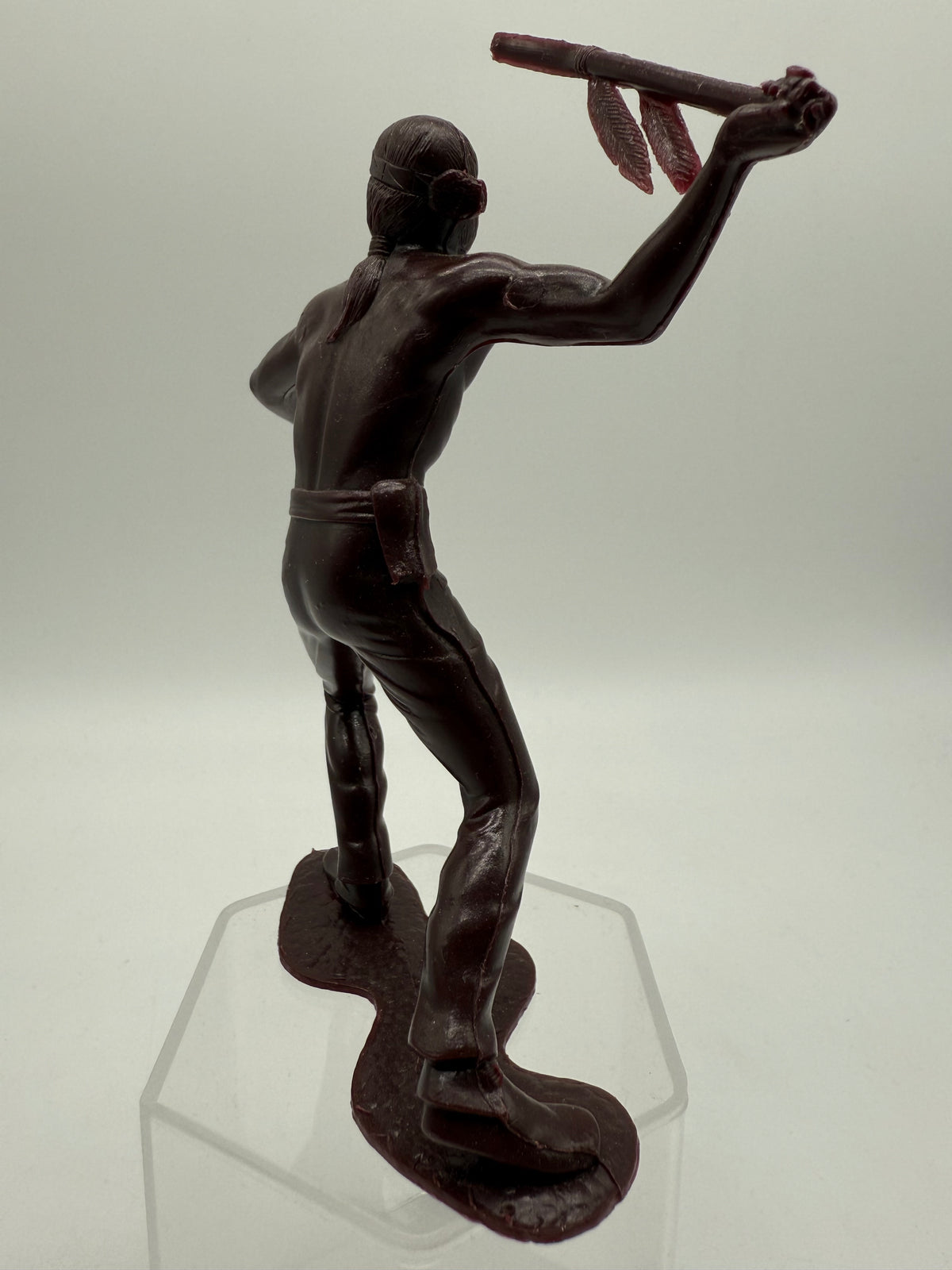 Louis Marx Vintage Plastic Native American Spearman (Brown) 1960s, photo 3 of 6