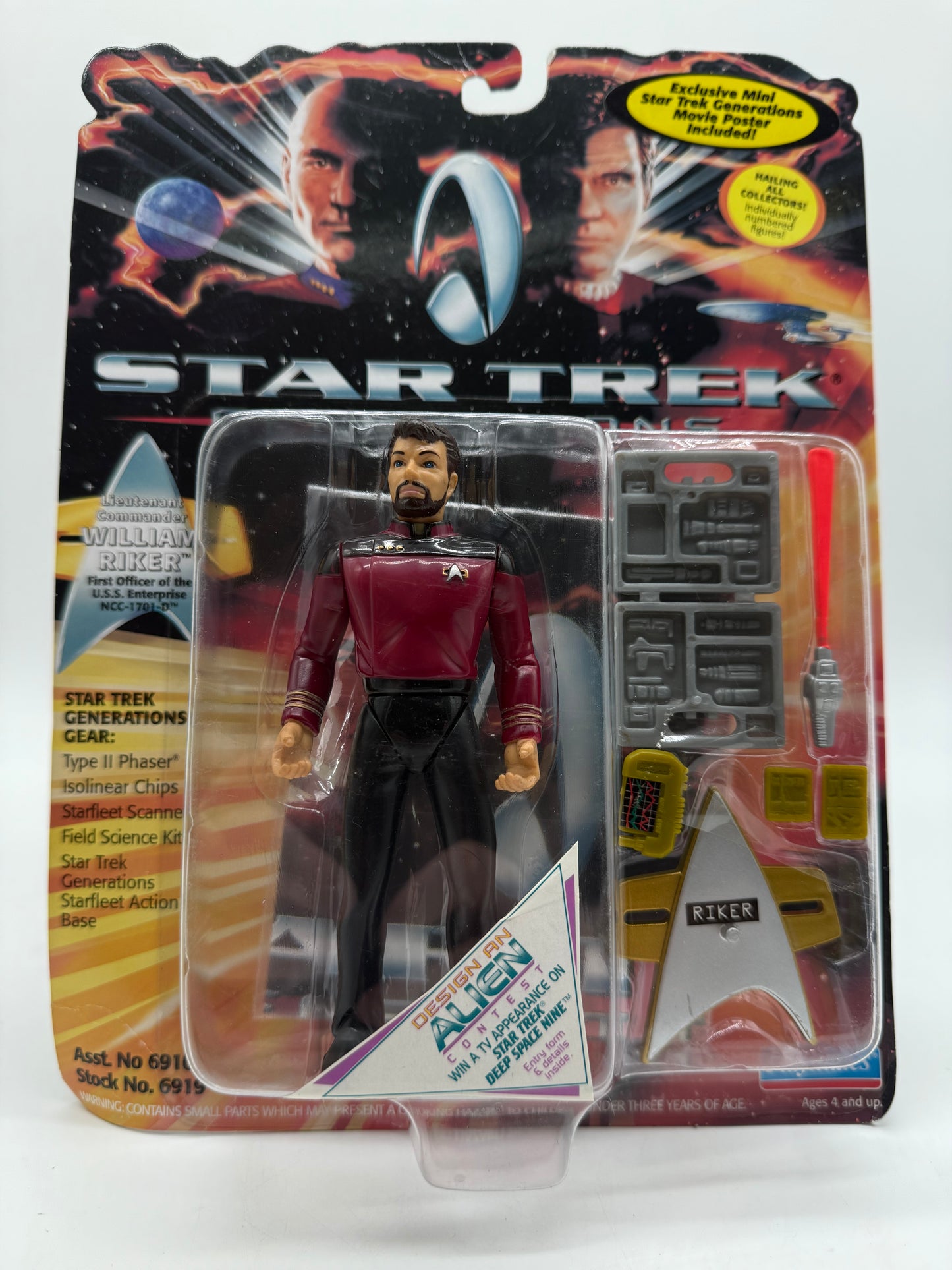 Star Trek Generations Lieutenant Commander William Riker 1994 Playmates