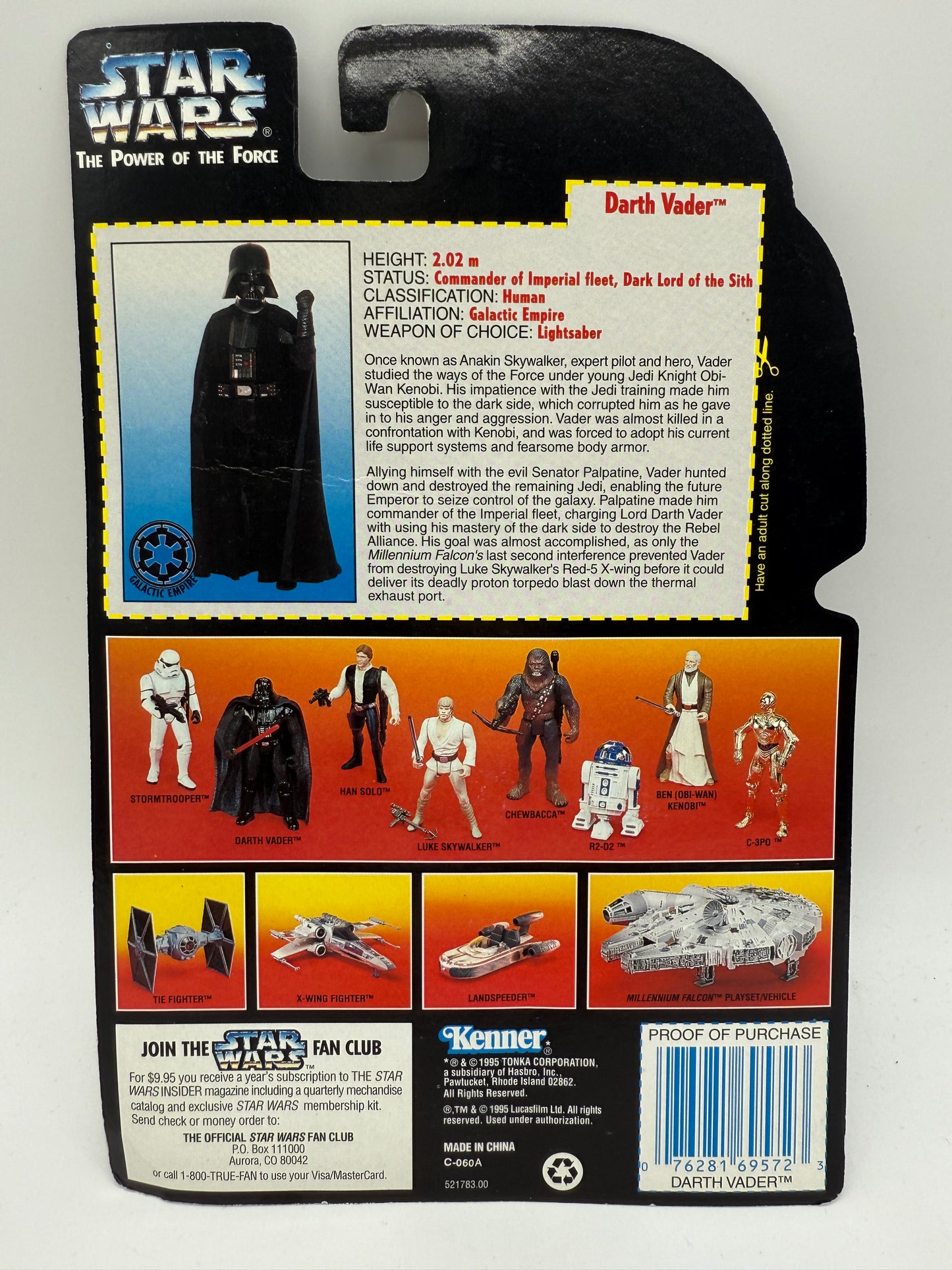 Star Wars The Power of The Force Darth Vader 1995 Kenner