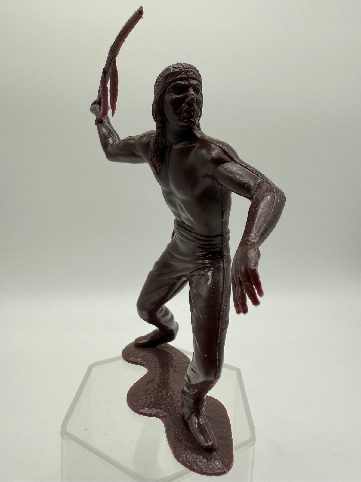 Louis Marx Vintage Plastic Native American Spearman (Brown) 1960s, photo 6 of 6