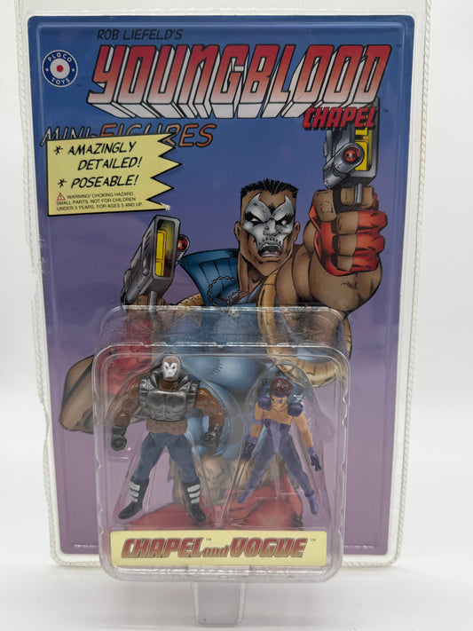 Placo Toys 1995 Rob Liefeld's Youngblood Chapel Chapel and Vogue Mini Figures