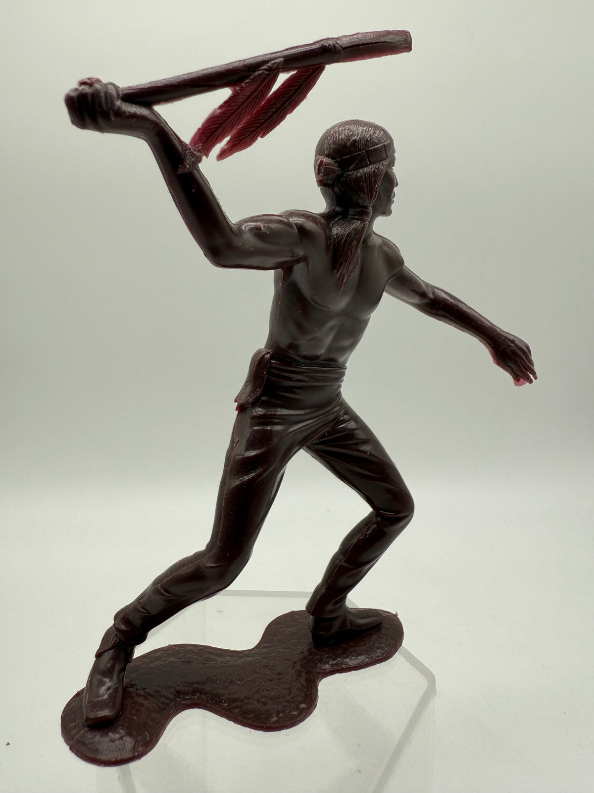 Louis Marx Vintage Plastic Native American Spearman (Brown) 1960s, photo 2 of 6