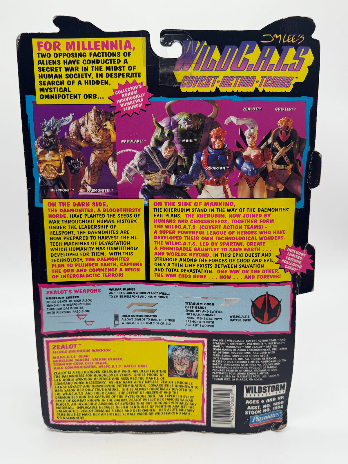 Playmates 1994 Wild C.A.T.S Wildcats Zealot #1817, photo 2 of 2