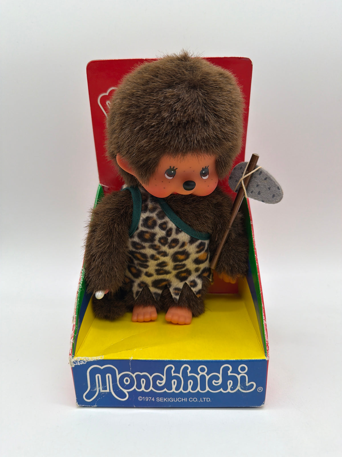 Sekiguchi 1974 Monchhichi Caveman Dolls Set of 2, photo 2 of 7