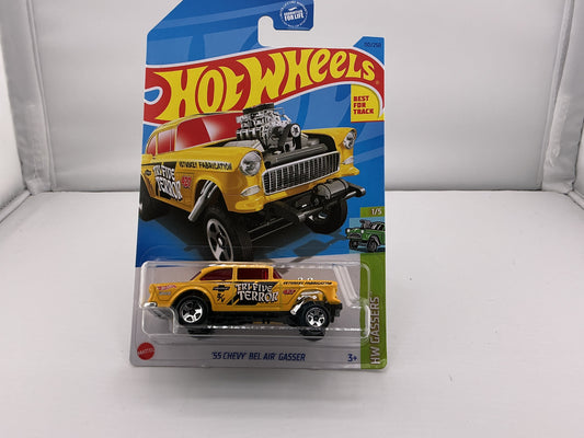 Hot Wheels 1955 Chevy Bel Air Gasser 2021 Mattel (Yellow)