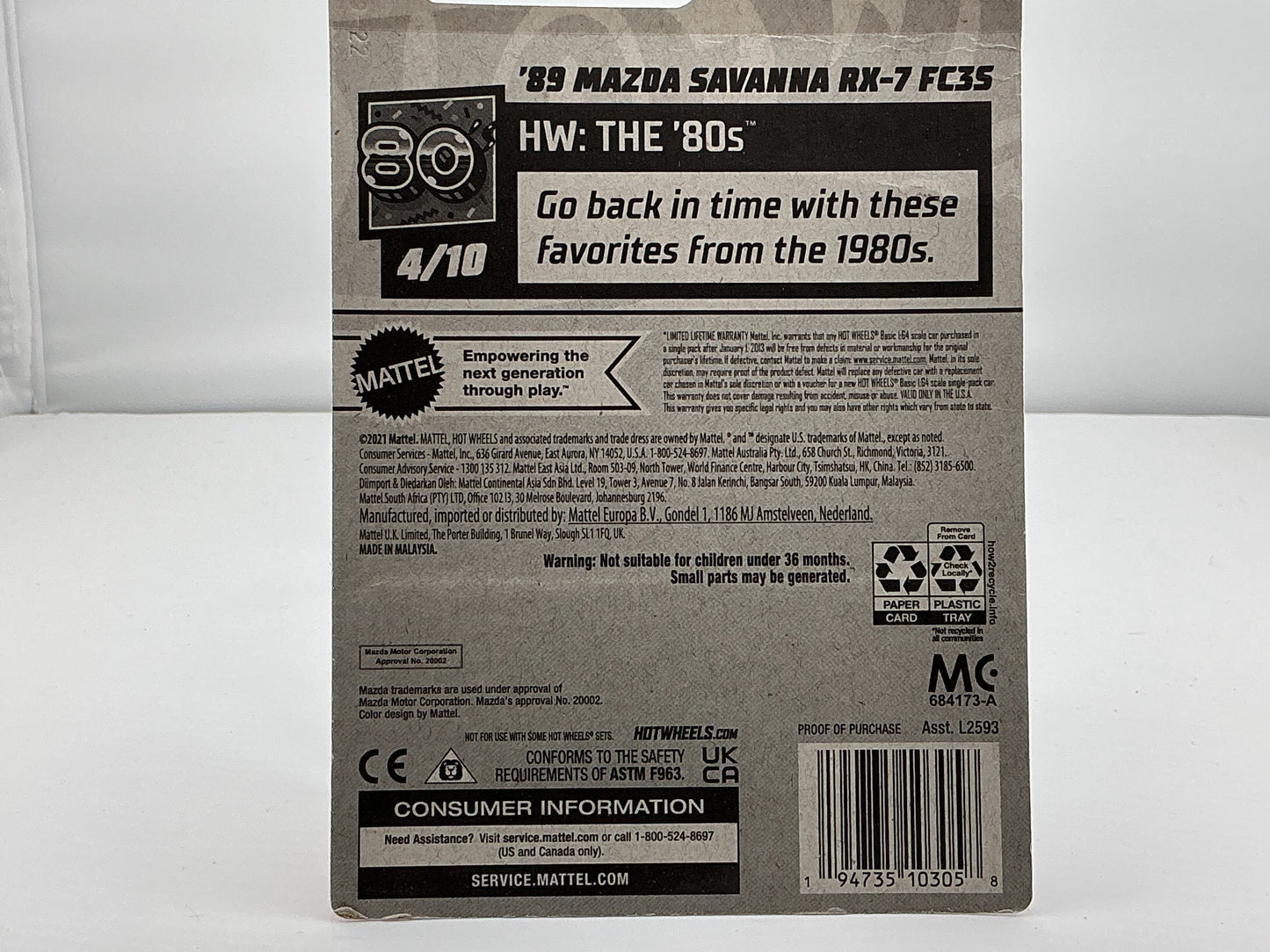 Hot Wheels 1989 Mazda Savanna RX-7 FC35 2021 Mattel