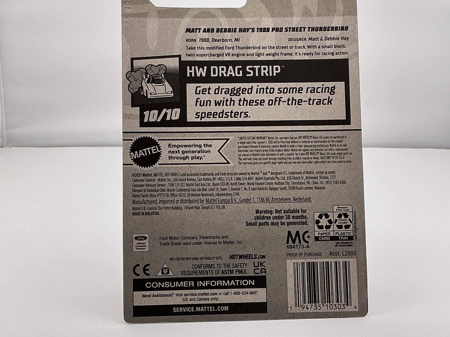 Hot Wheels Matt and Debbie Hay’s 1988 Pro Street Thunderbird 2021 Mattel (Pink)