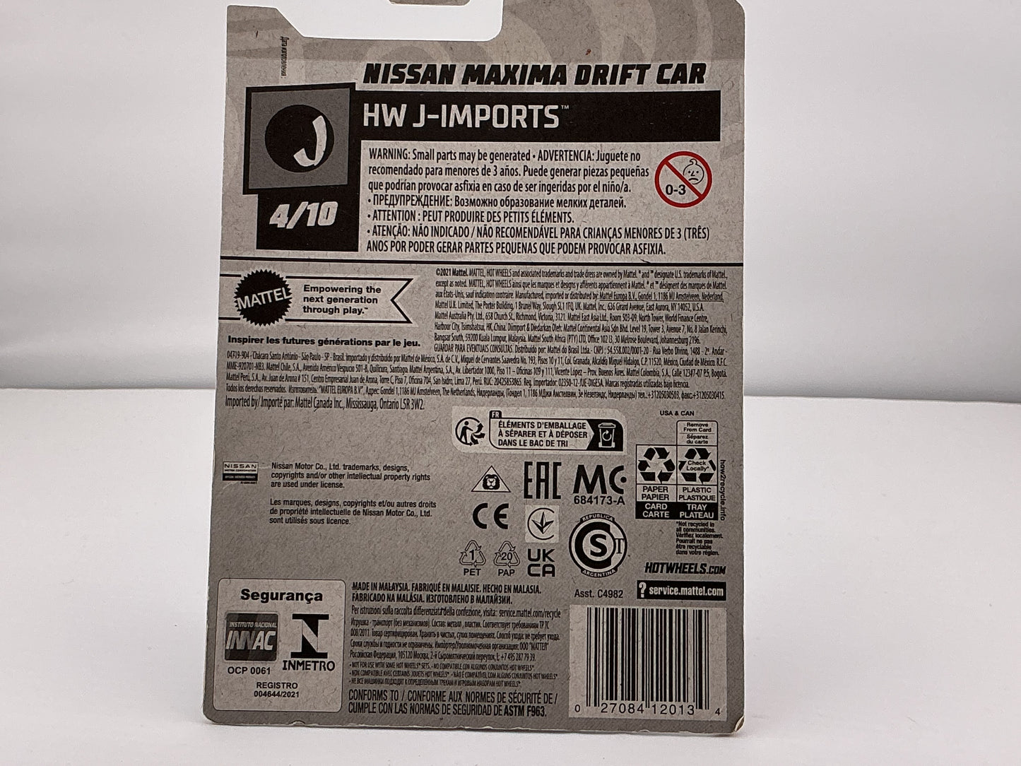 Hot Wheels Nissan Maxima Drift Car 2021 Mattel