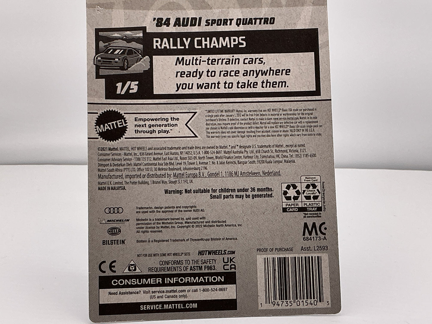 Hot Wheels 1984 Audi Sport Quattro 2021 Mattel