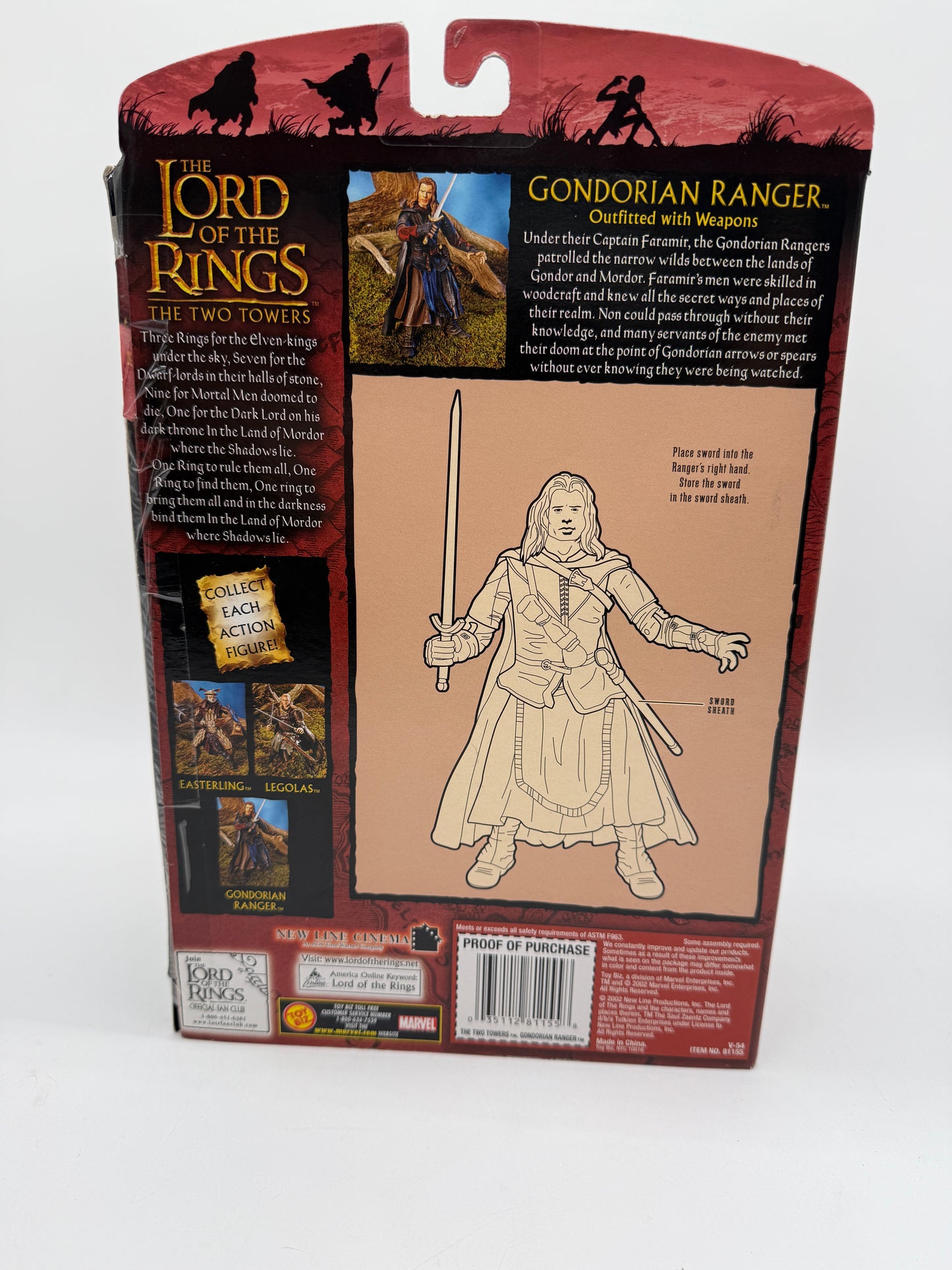 Lord of the Rings Gondorian Ranger 2003 Toy Biz