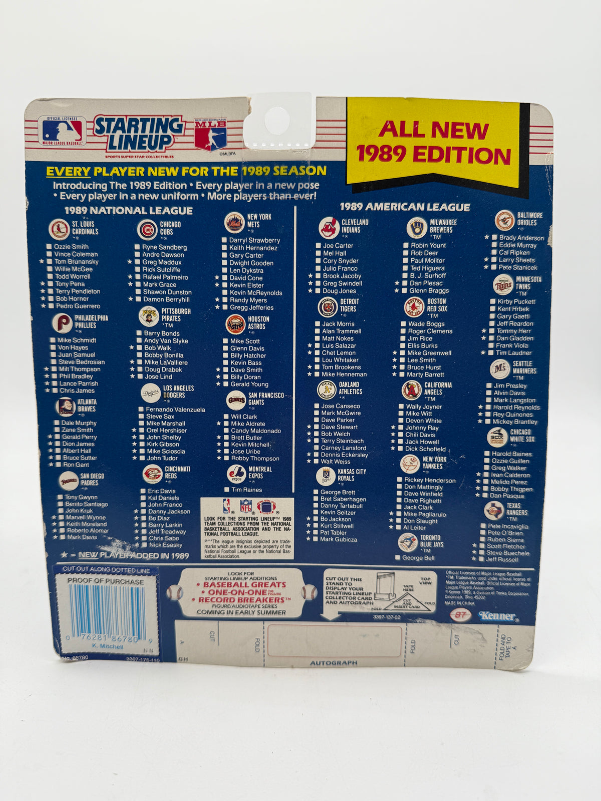Kenner 1989 MLB Starting Lineup Kevin Mitchell, photo 2 of 2