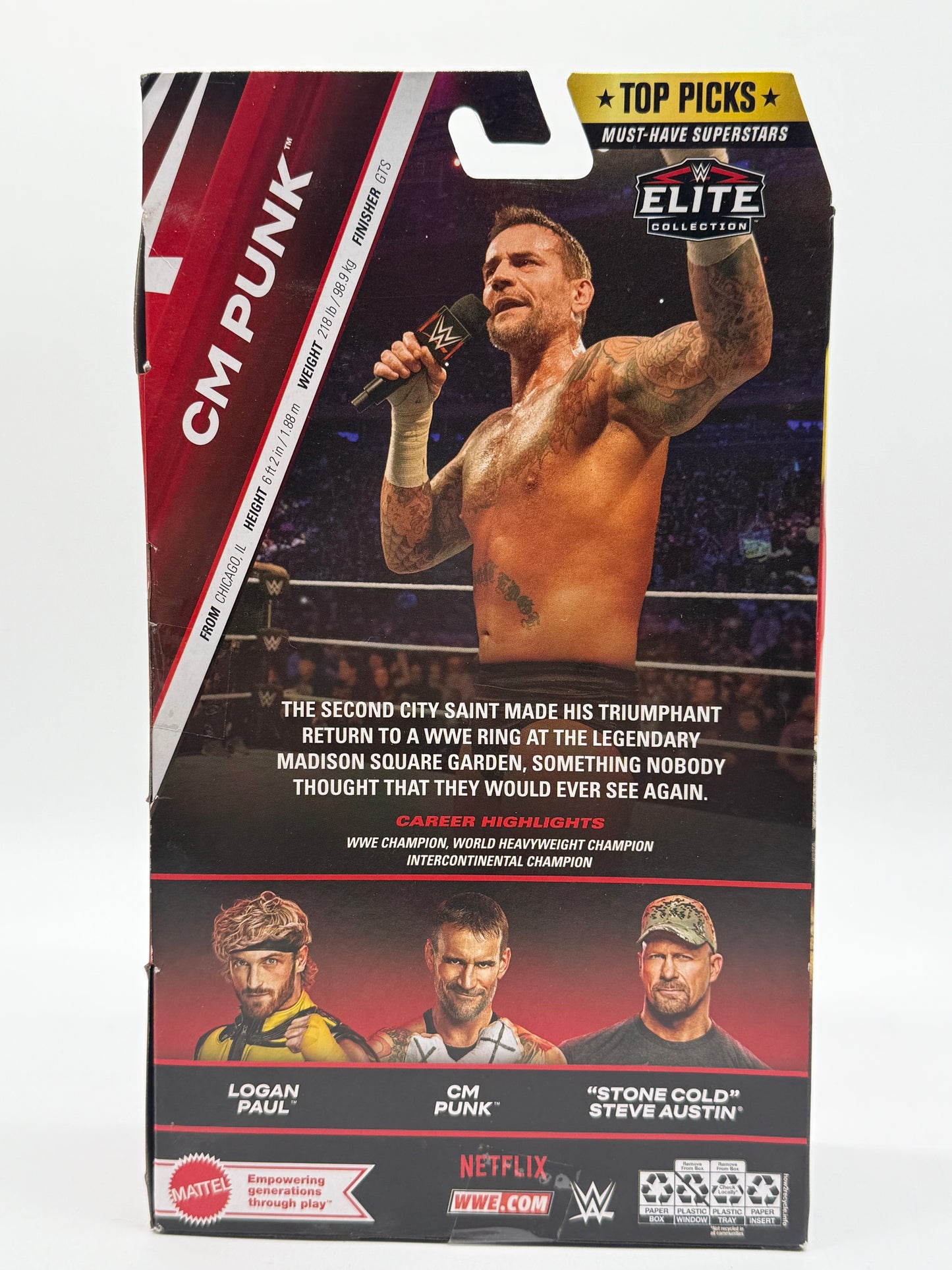 WW Elite CM Punk Netflix2024 Mattel