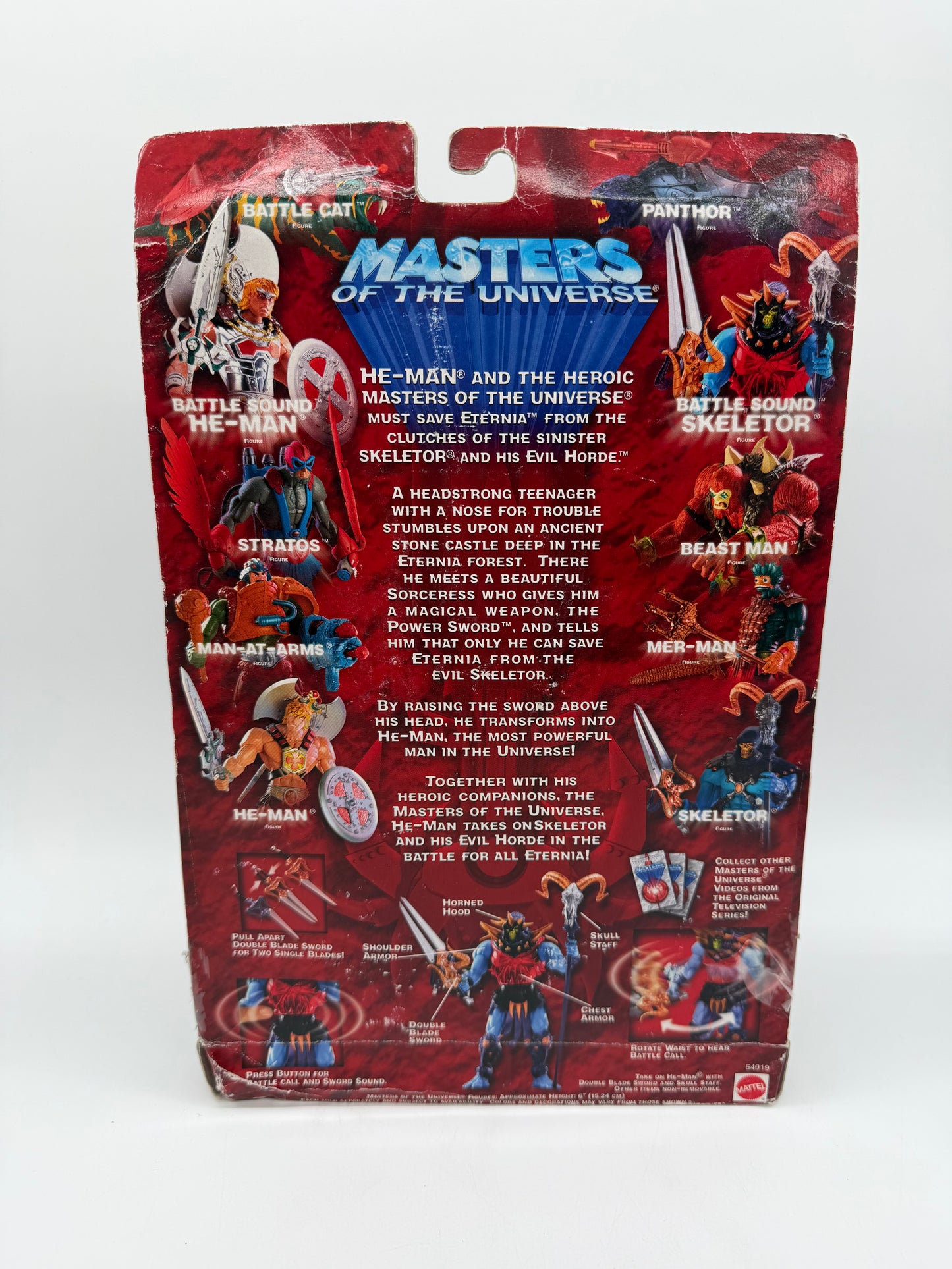 Mattel 2002 Masters of the Universe Battle Sound Skeletor with VHS Video