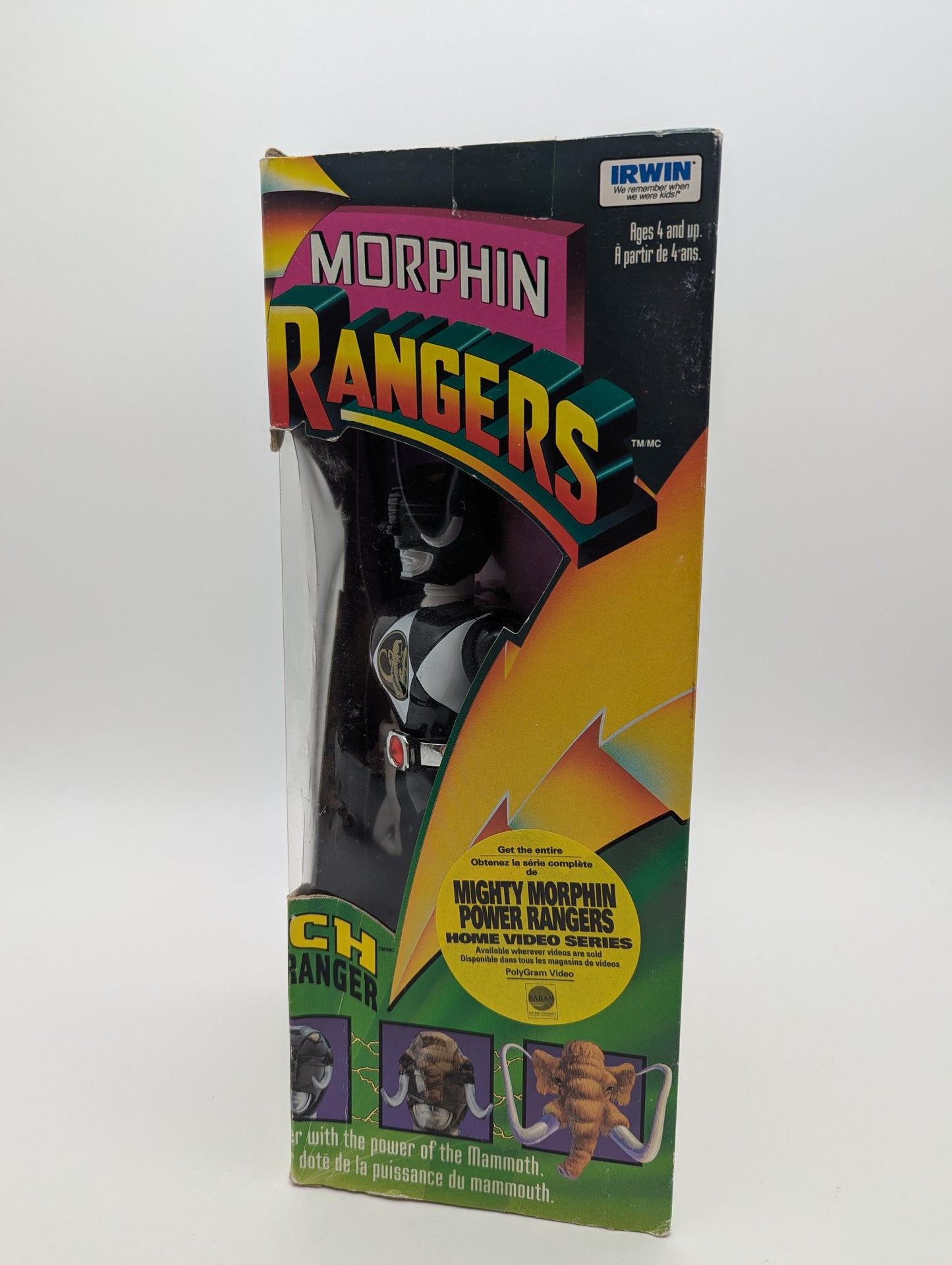 Bandai 1993 Mighty Morphin Power Rangers Zach Black Ranger Action Figure