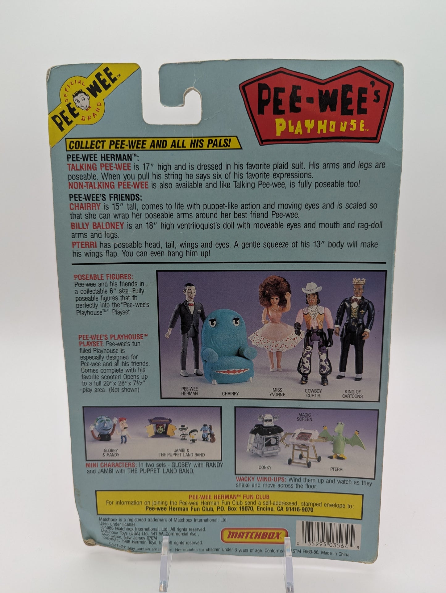 Matchbox 1988 Pee-wee's Playhouse King of Cartoons Action Figure