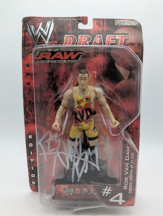 Jakks Pacific Inc. 2002 WWE Draft Rob Van Dam Action Figure Autographed