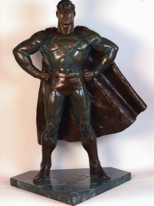 Superman Bronze Patena Glazed Maquette Statue