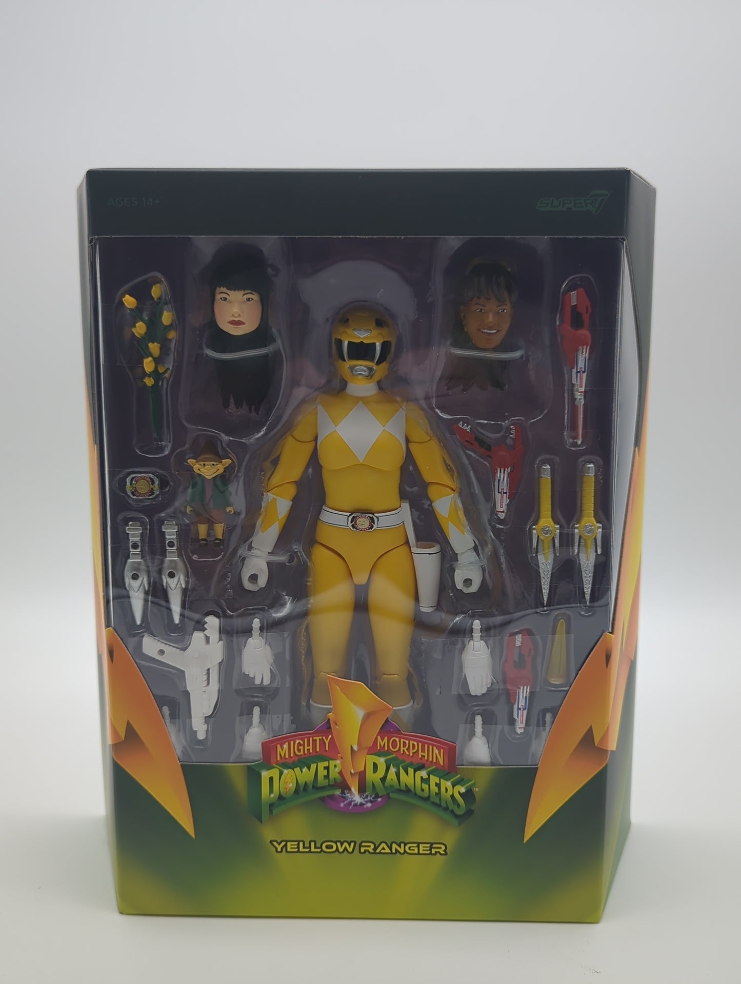 Super 7 2022 Mighty Morphin Power Rangers Yellow Ranger Action Figure