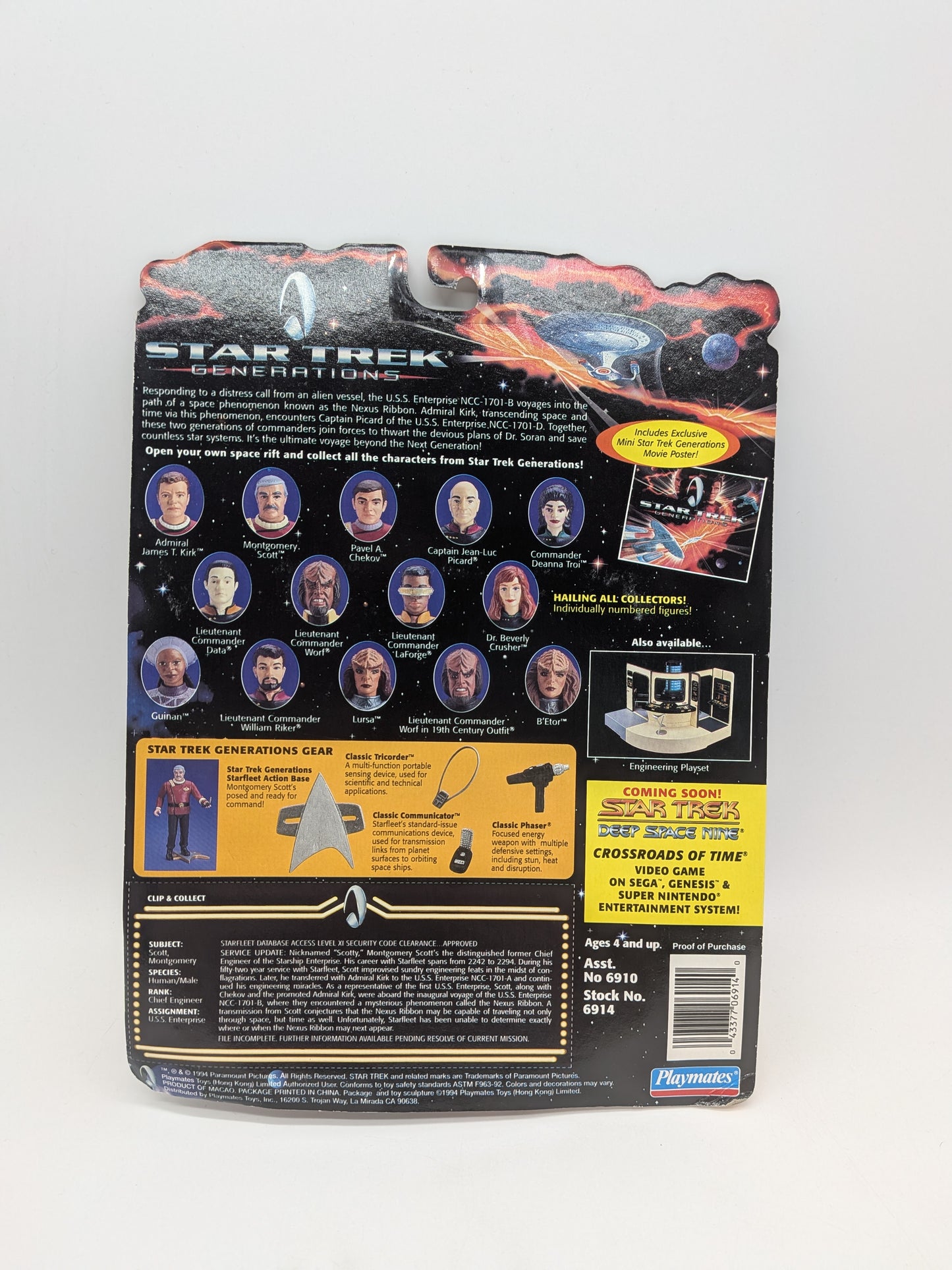 Playmates 1994 Star Trek Generations Montgomery Scott Action Figure