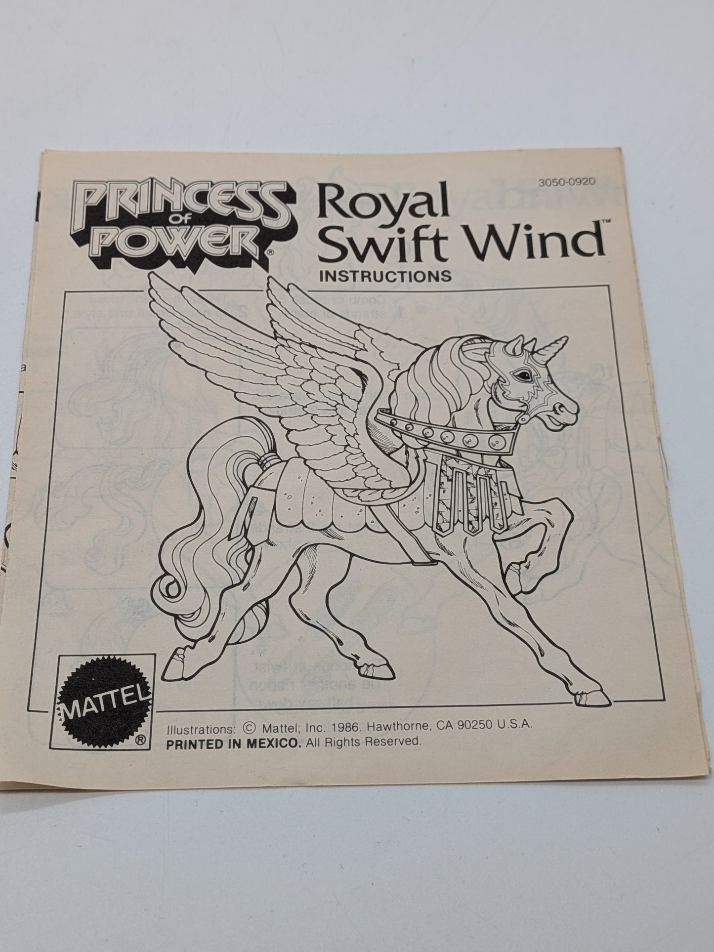 Mattel 1985 Princess of Power She-Ra & Royal Swift Wind Action Figure Set