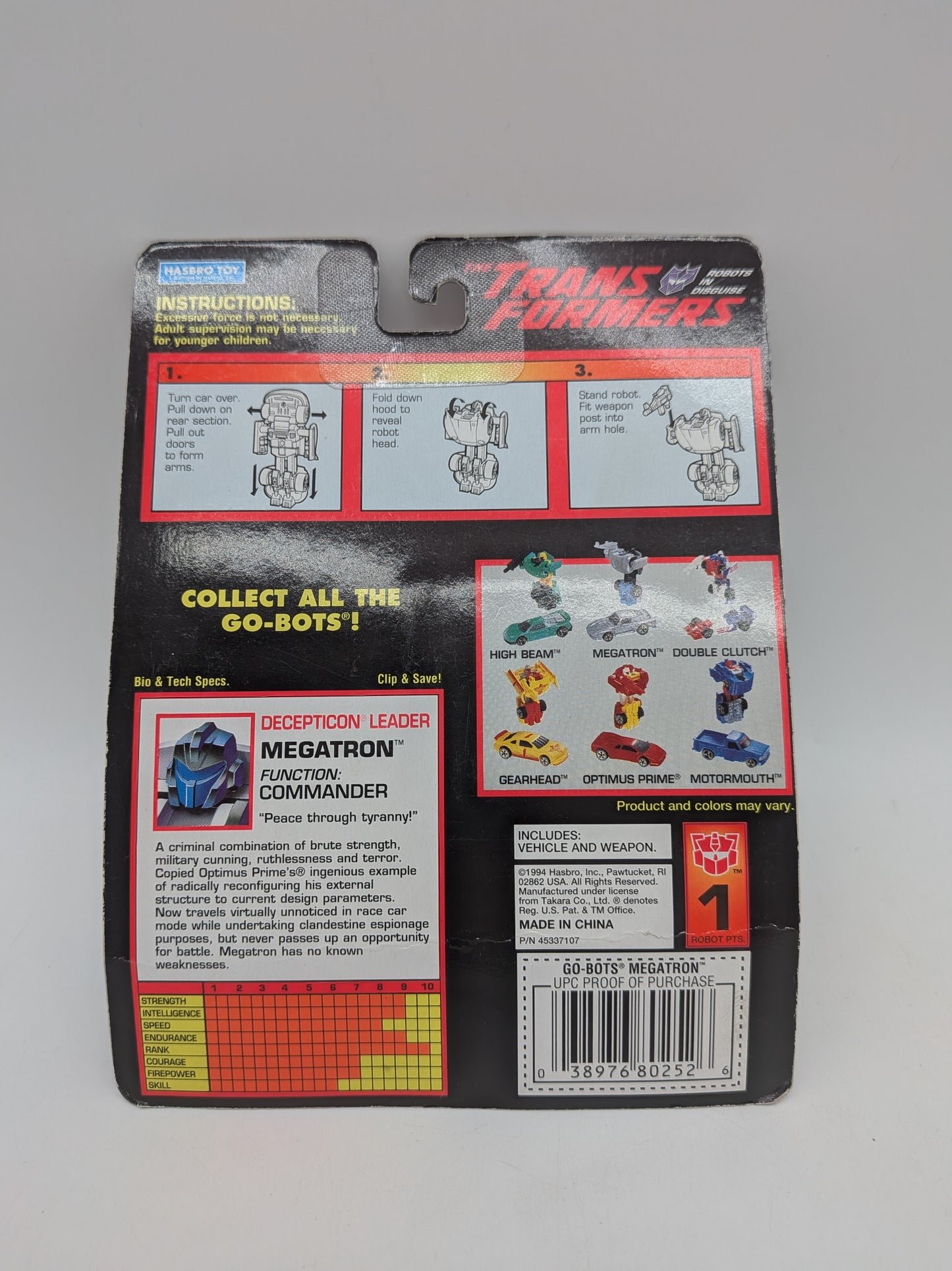 Hasbro 1994 Transformers Go-Bots Super-Speed Racers Megatron Figure