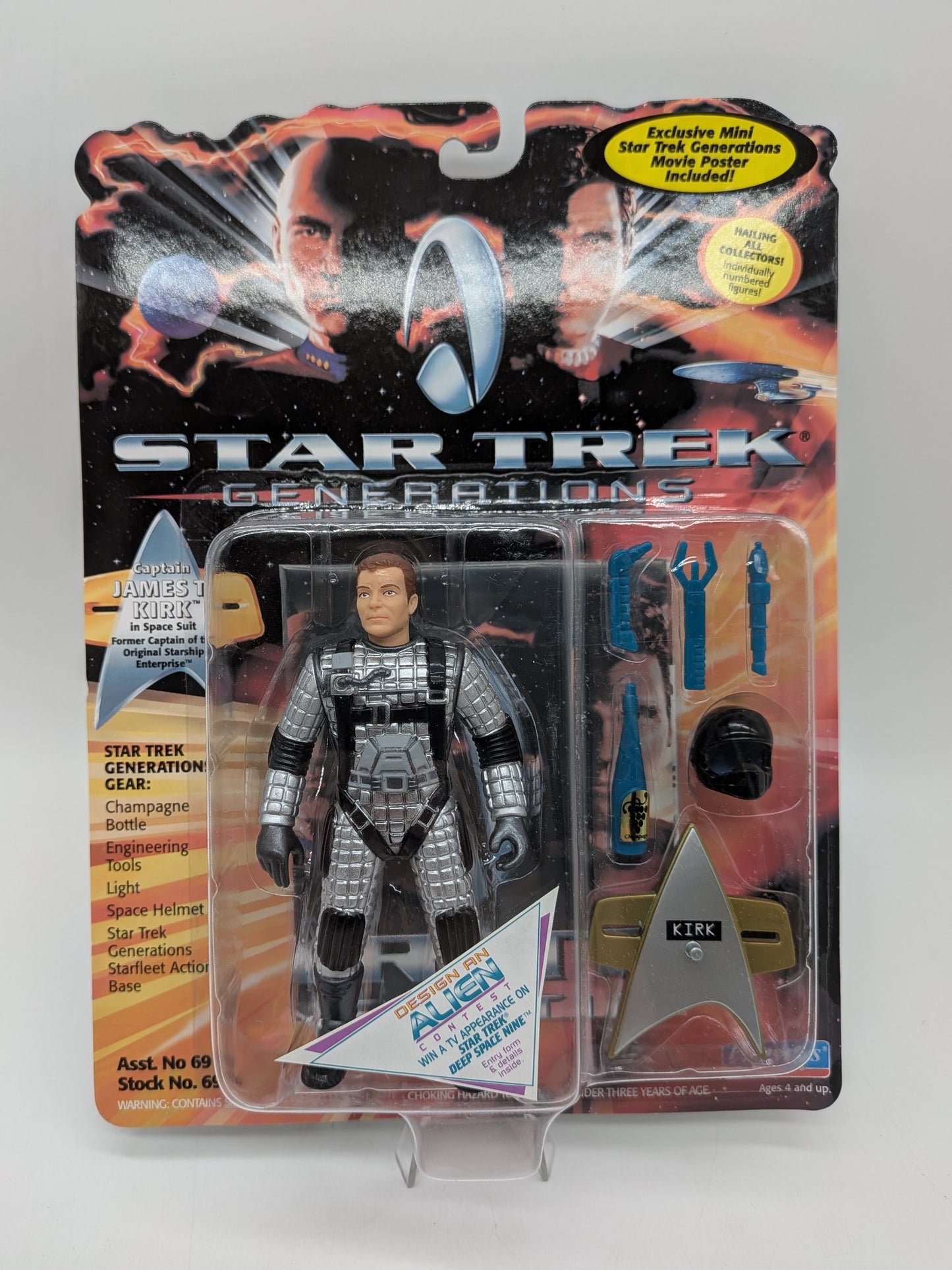 Playmates 1994 Star Trek Generations Captain James T. Kirk in Space Suit Action Figure