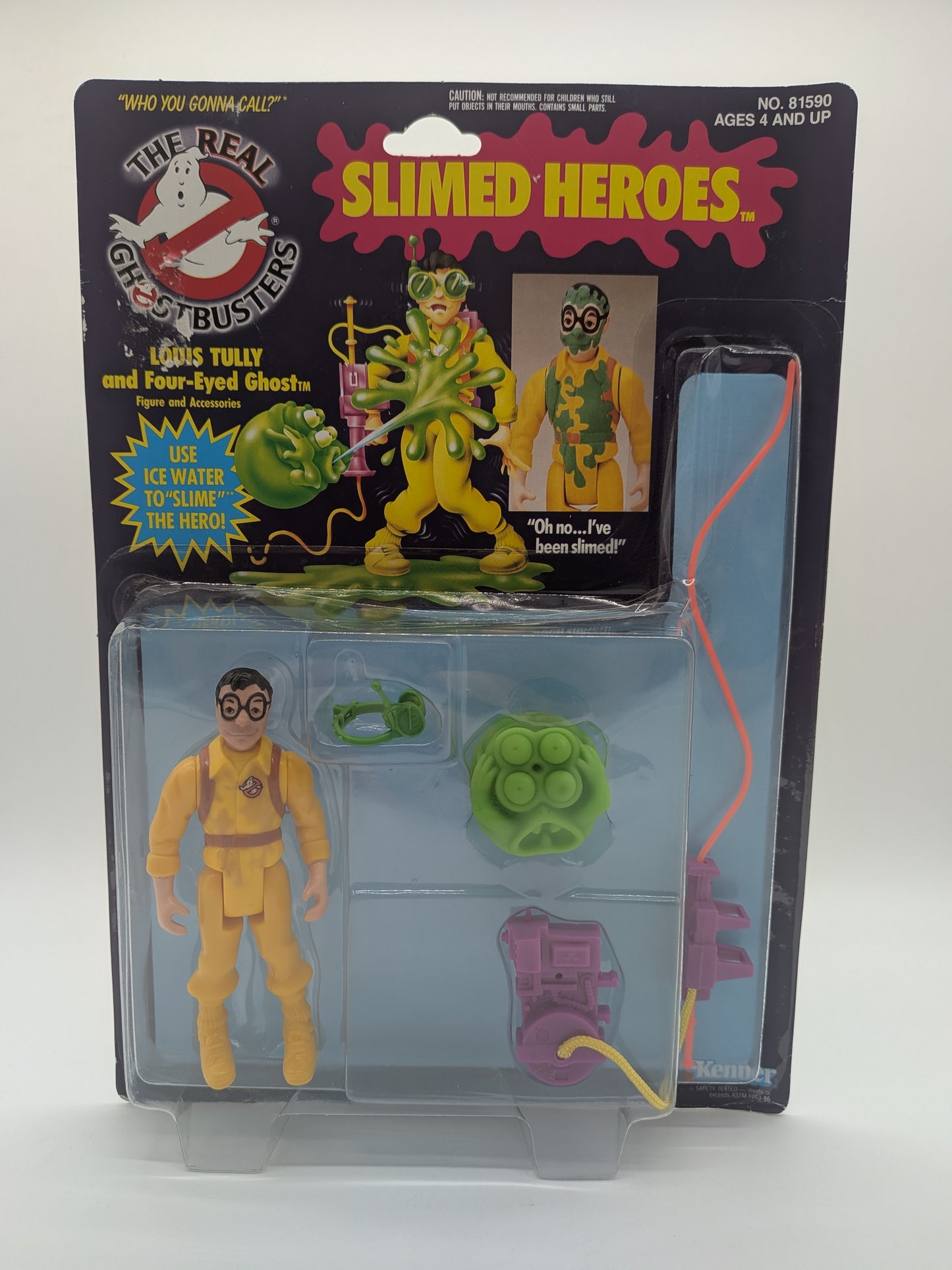 Kenner 1986 The Real Ghostbusters Slimed Heroes Louis Tully and Four-Eyed Ghost Action Figure