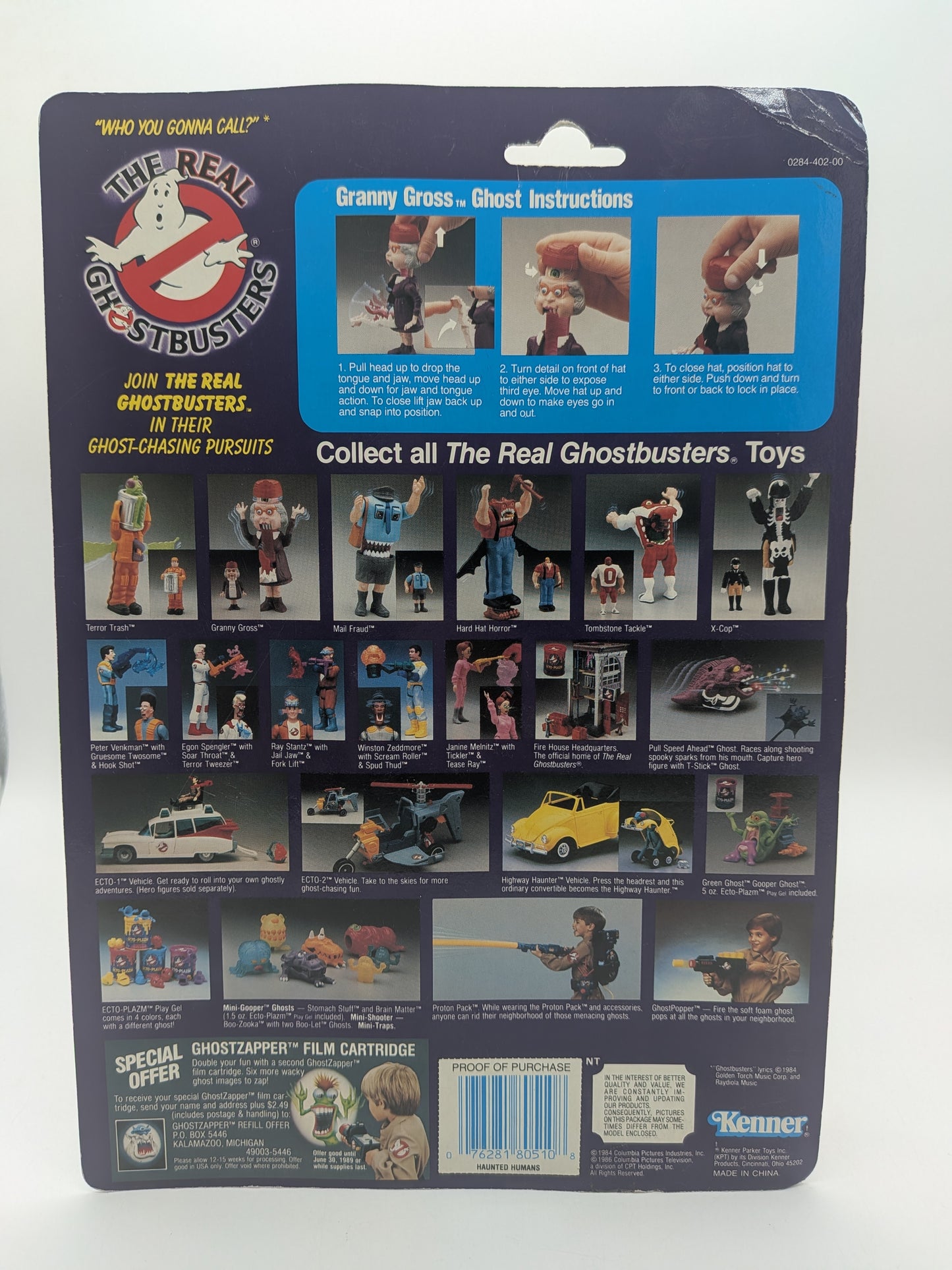 Kenner 1986 The Real Ghostbusters Haunted Humans Granny Gross Ghost Action Figure