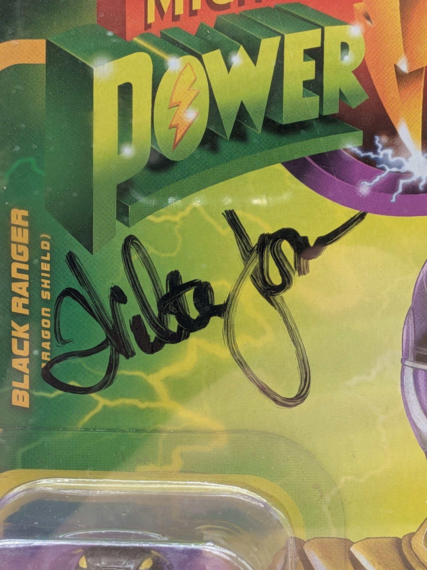Super 7 2022 Mighty Morphin Power Rangers Black Ranger (Dragon Shield) Action Figure (Autographed)