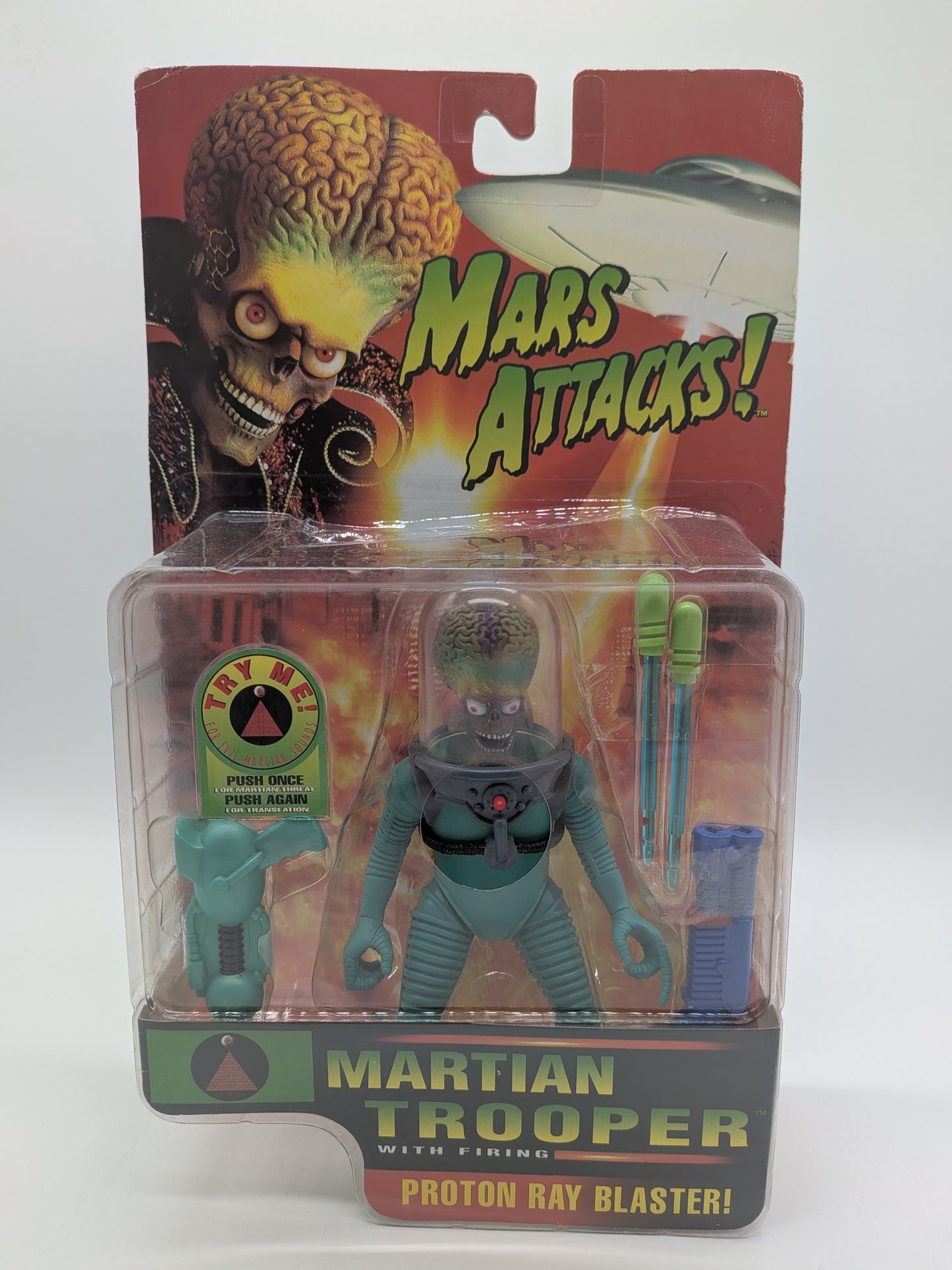 Trendmasters 1996 Mars Attacks Martian Trooper with Firing Proton Ray Blasters Action Figure