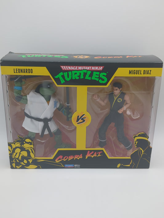 Playmates 2021 Teenage Mutant Ninja Turtles vs Cobra Kai Leonardo and Miguel Diaz Action Figures