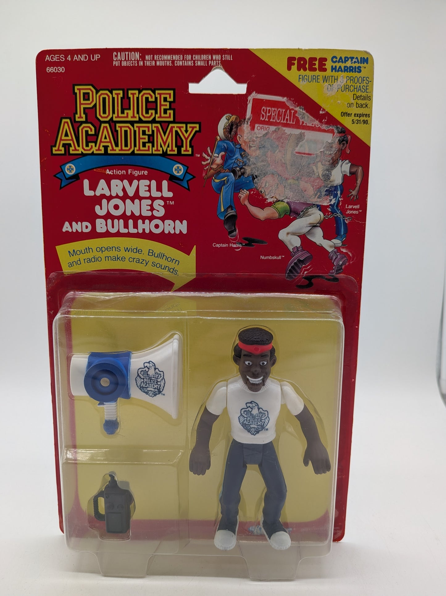 Kenner 1988 Police Academy Larvell Jones and Bullhorn Action Figure