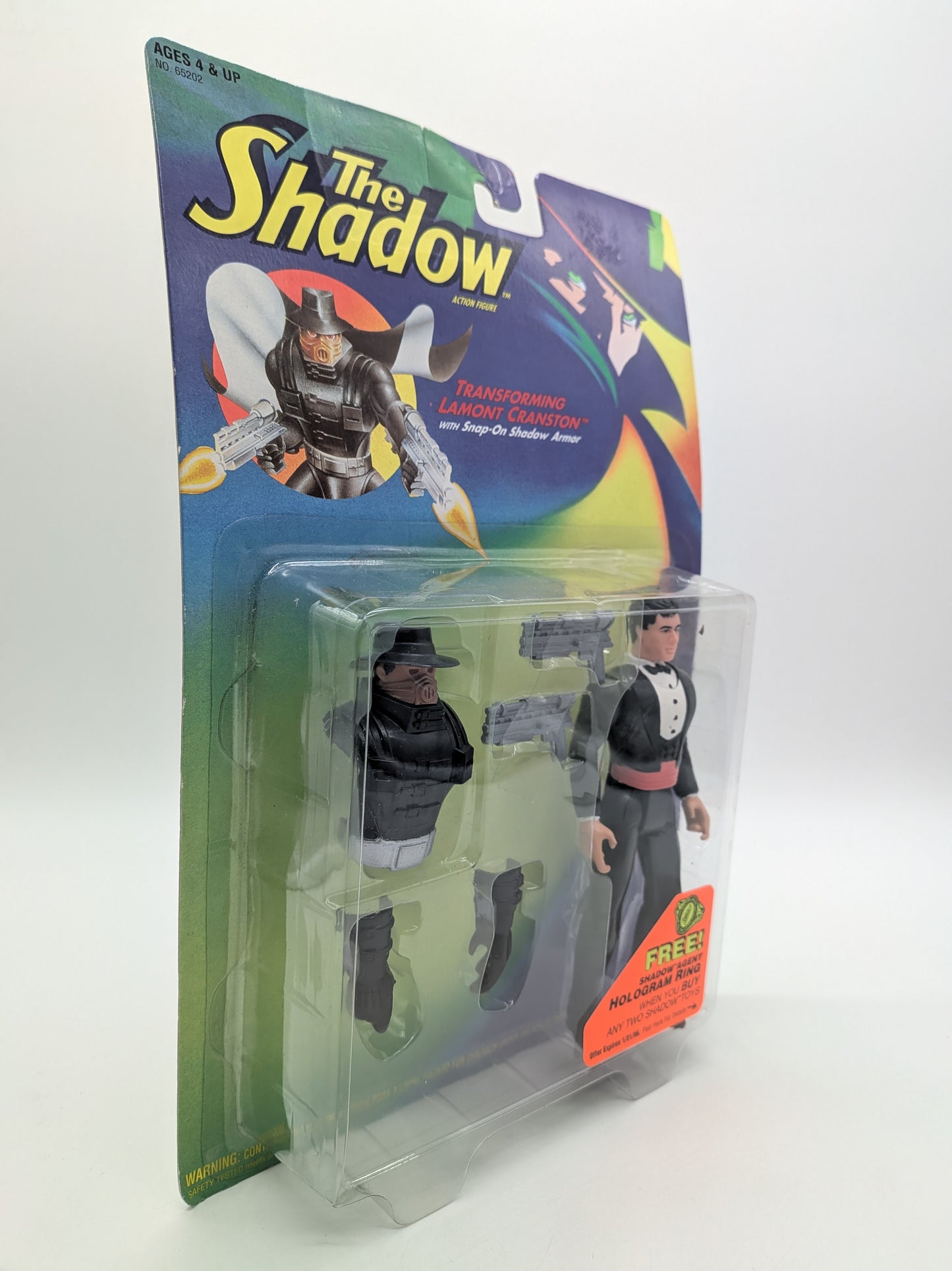 Kenner 1994 The Shadow Transforming Lamont Cranston with Snap-On Shadow Armor Action Figure