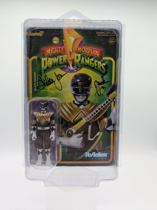 Super 7 2022 Mighty Morphin Power Rangers Black Ranger (Dragon Shield) Action Figure (Autographed)