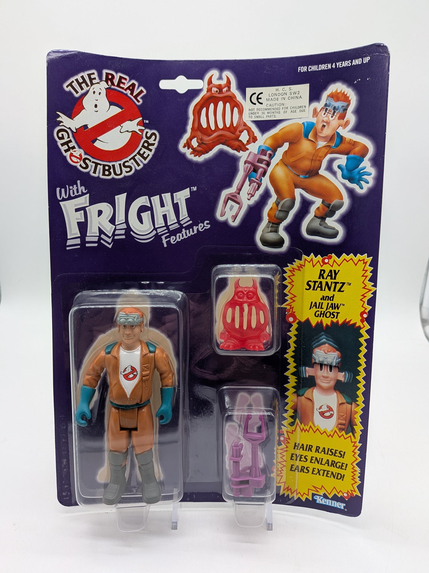 Columbia Pictures Television Used Under License Kenner 1986 The Real Ghostbusters Ray Stantz and Jail Jaw Ghost Action Figure (UK Variant)