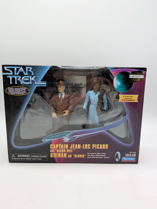 Playmates 1998 Star Trek Holodeck Series Captain Jean-Luc Picard as Dixon Hill and Guinan as Gloria Action Figures