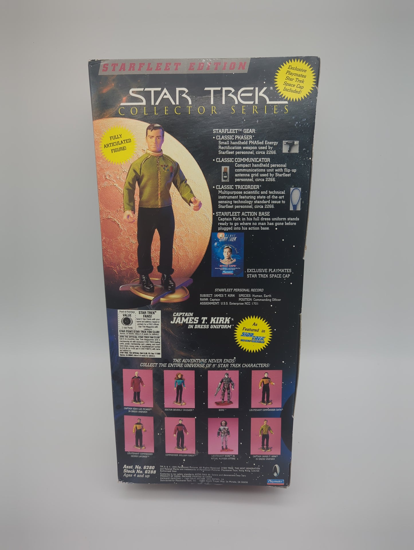 Playmates 1995 Star Trek Collector Series Captain James T. Kirk Action Figure