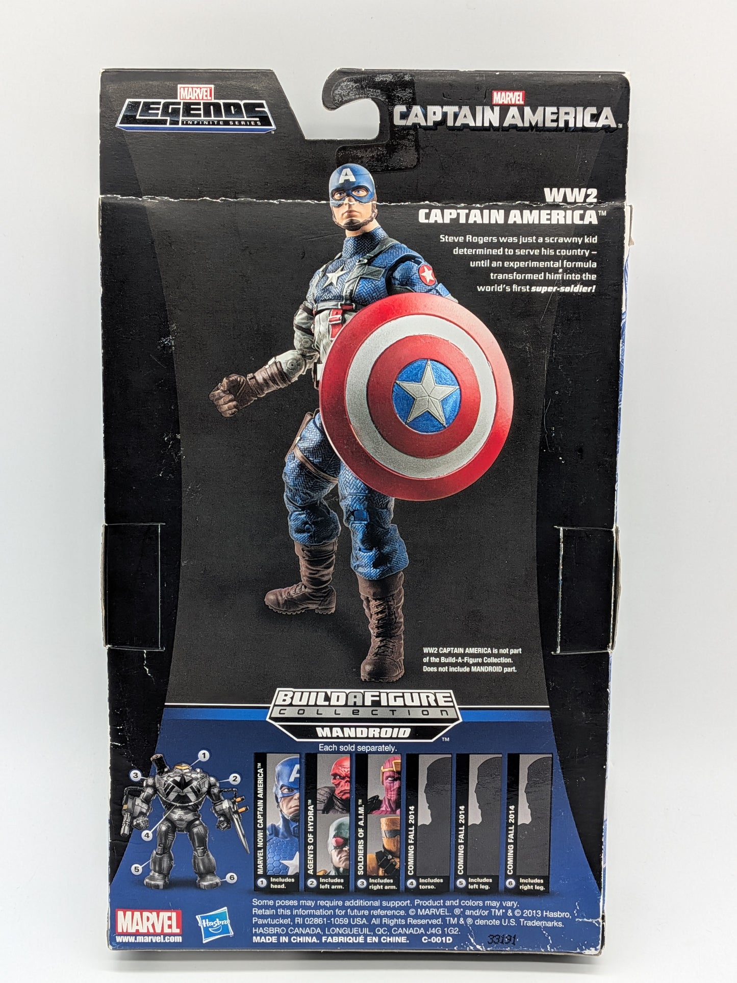 Hasbro 2013 Marvel Legends WW2 Captain America Action Figure