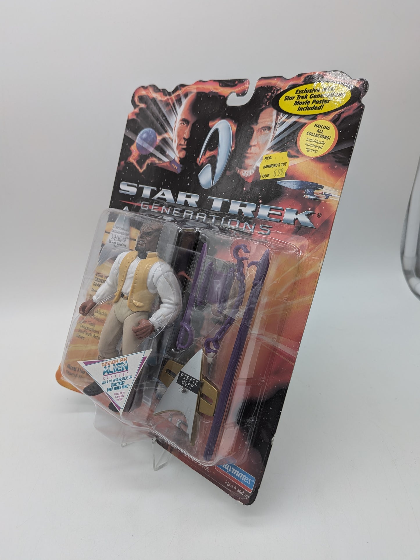 Playmates 1994 Star Trek Generations Lt. Commander Worf in 19th Century Outfit Action Figure