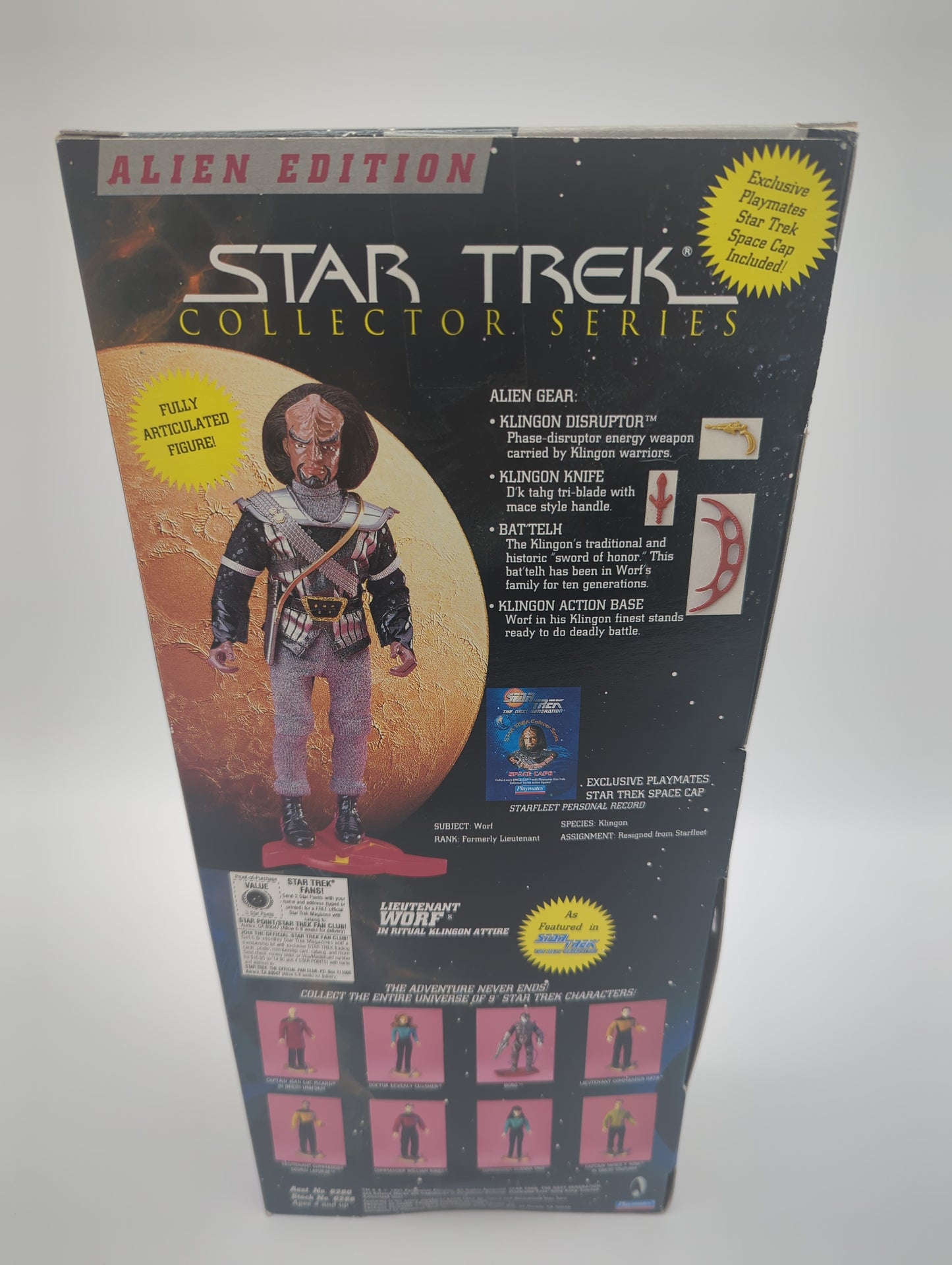 Playmates 1995 Star Trek Collector Series Lieutenant Worf Action Figure