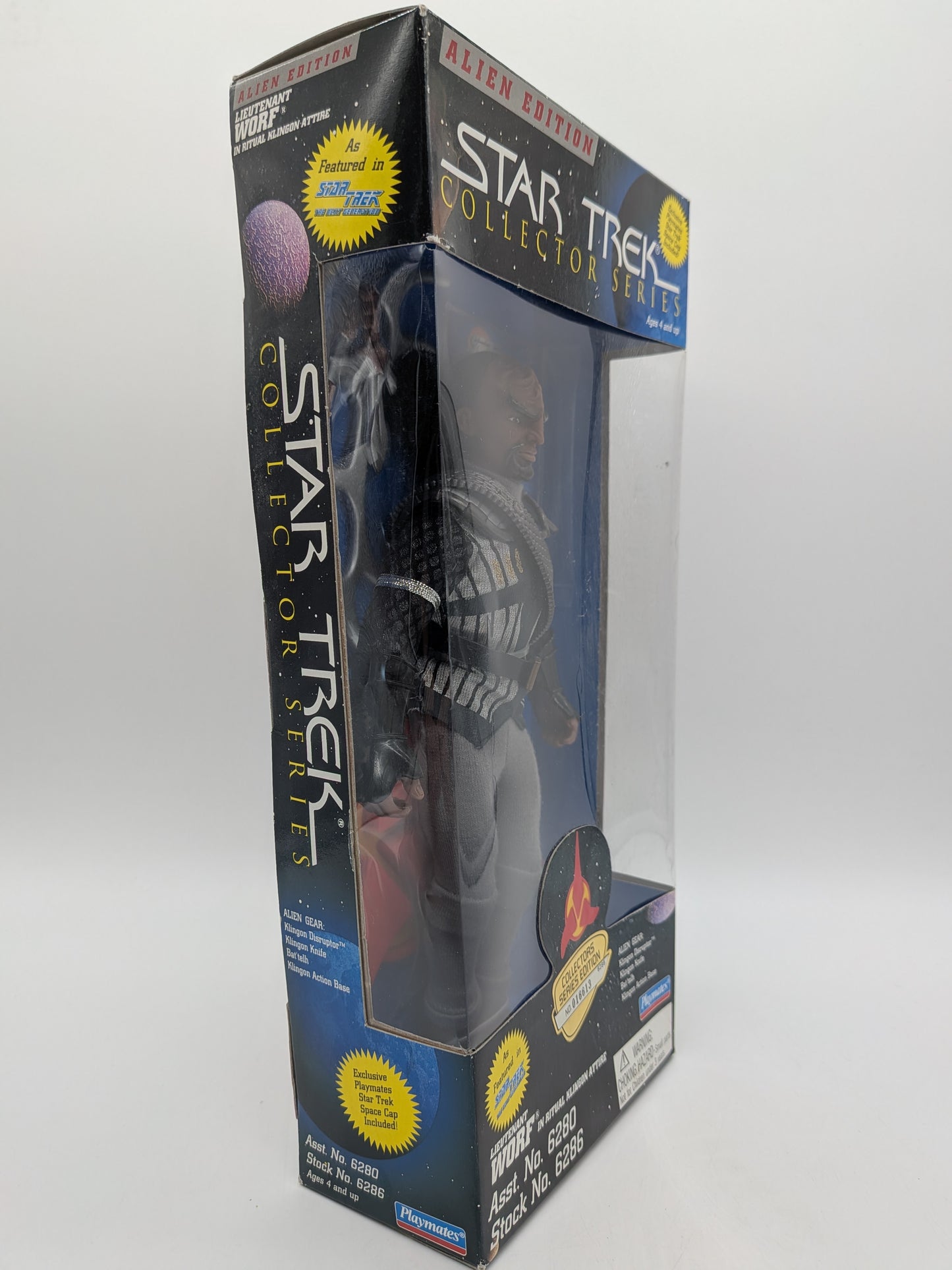 Playmates 1995 Star Trek Collector Series Worf 9" Action Figure