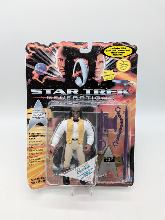 Playmates 1994 Star Trek Generations Lt. Commander Worf in 19th Century Outfit Action Figure