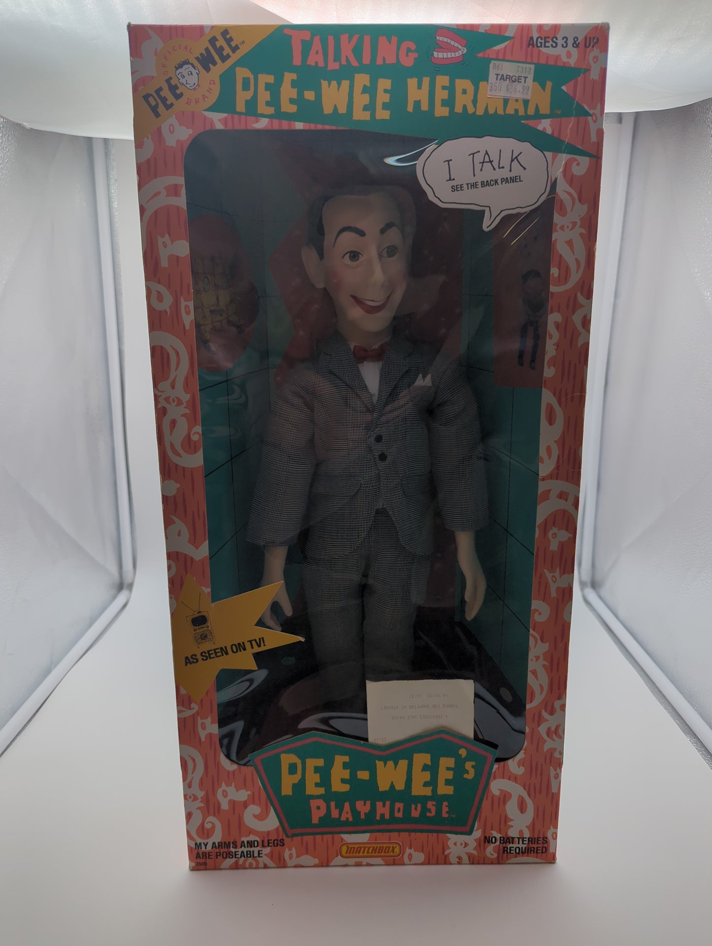 Matchbox 1988 Pee-Wee’s Playhouse 18” Pee-Wee Herman Ventriloquest Doll