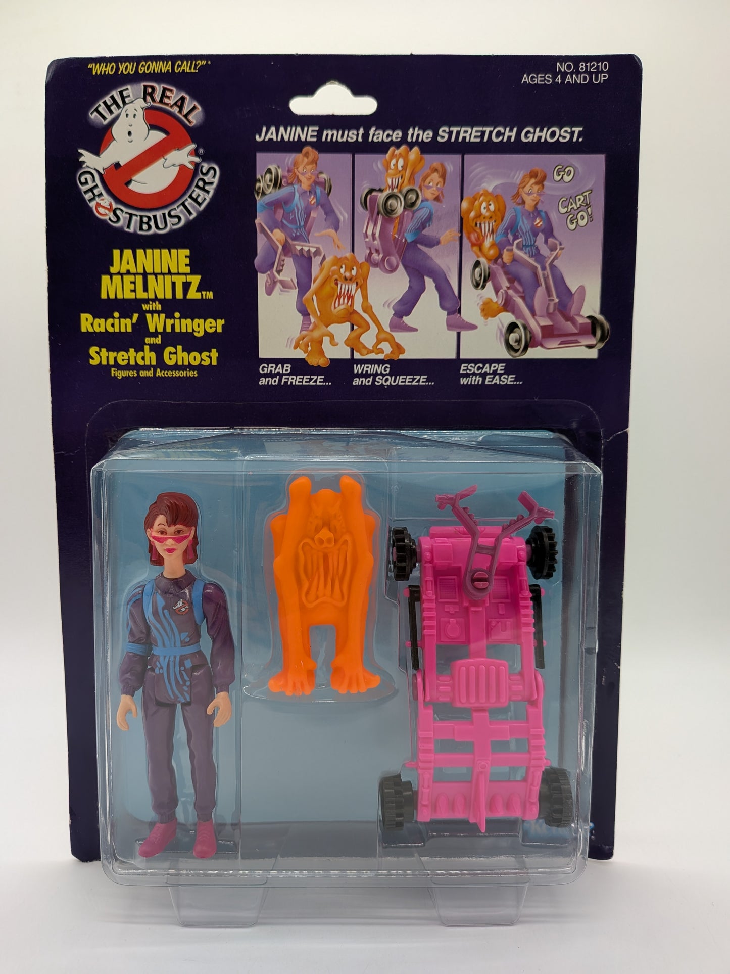Kenner 1986 The Real Ghostbusters Janine Melnitz with Racin' Wringer and Stretch Ghost Action Figure