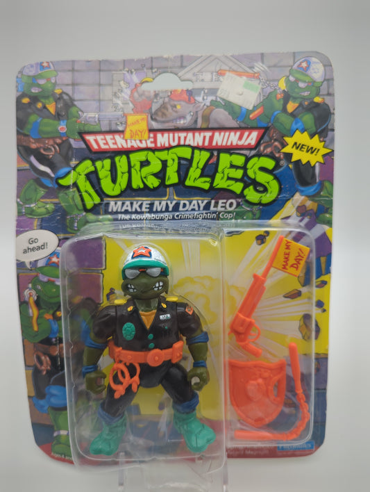 Playmates 1991 Teenage Mutant Ninja Turtles Make My Day Leo Action Figure