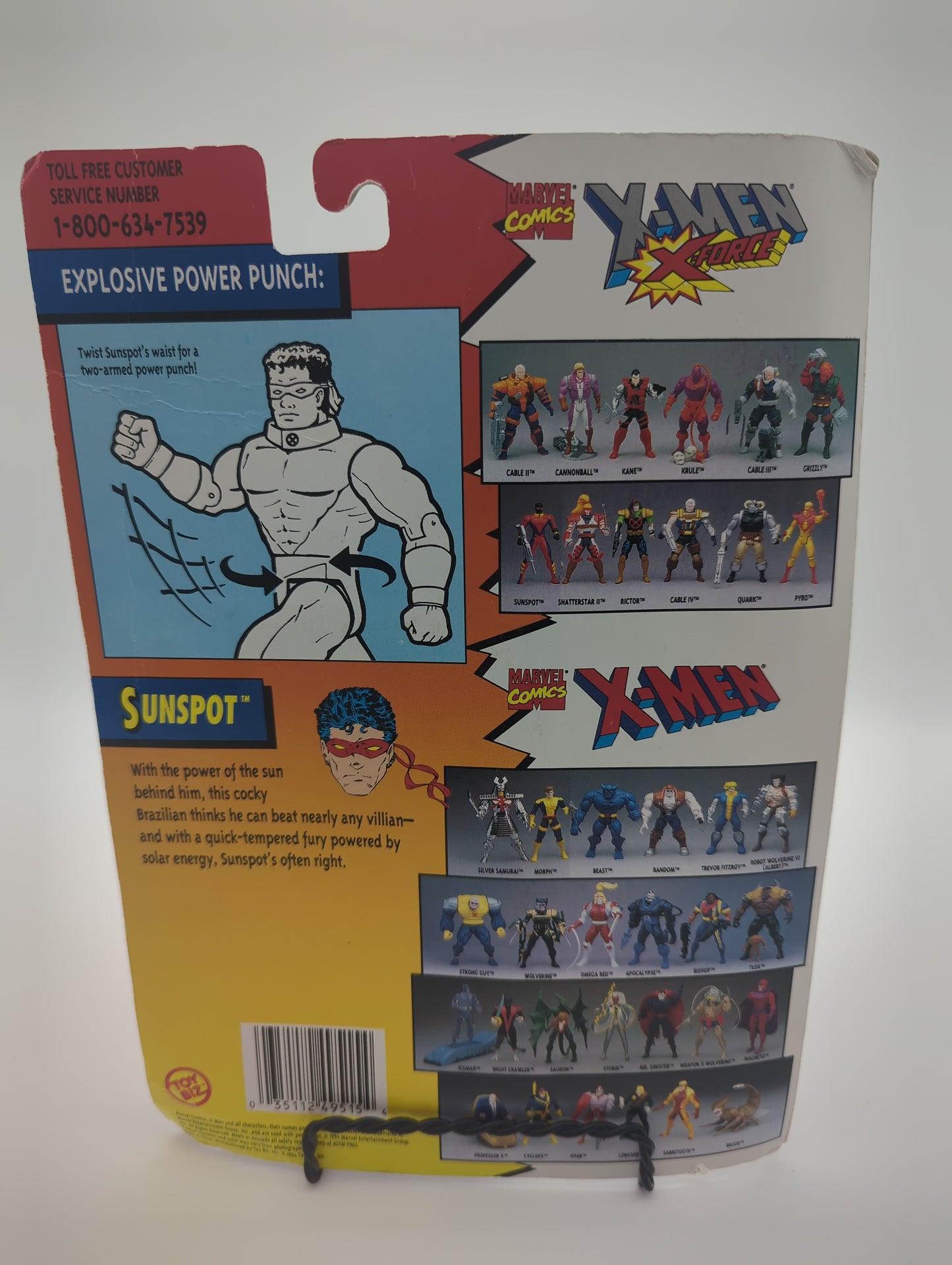 ToyBiz 1994 X-Men X-Force Sunspot Action Figure