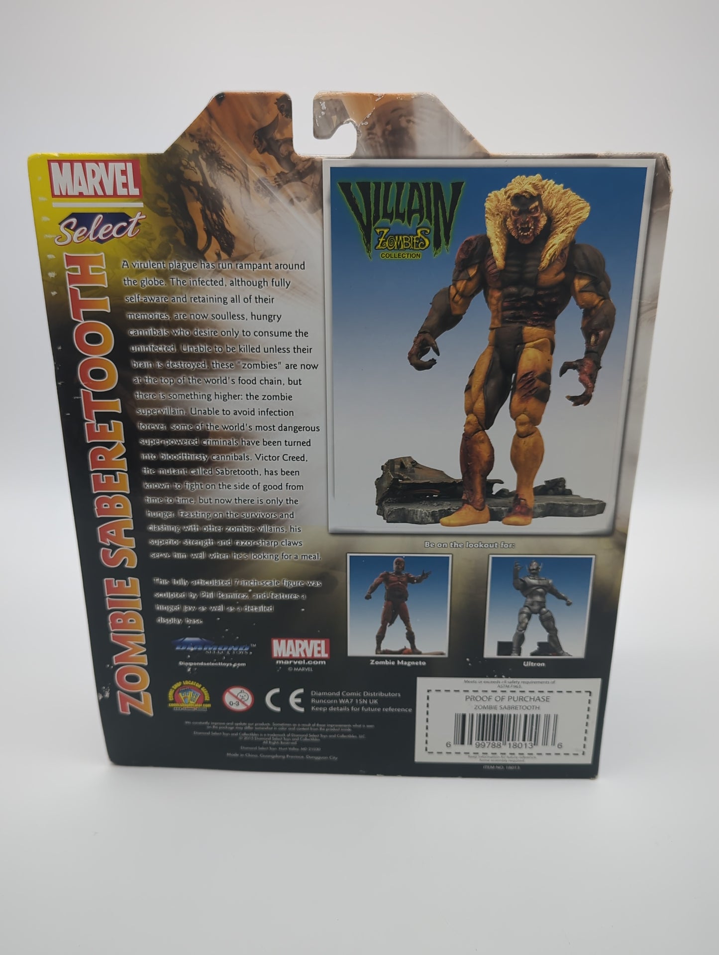 Diamond Select Toys Marvel Select Zombie Sabretooth Action Figure