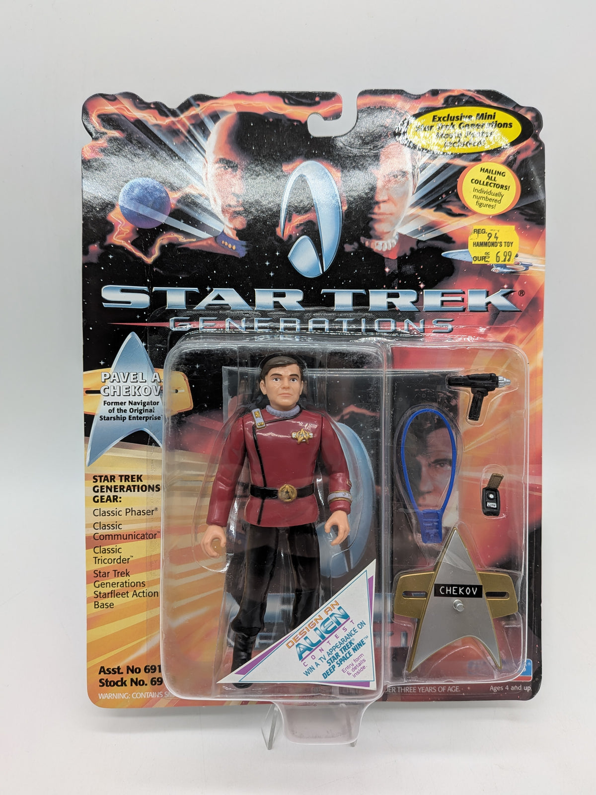 Playmates 1994 Star Trek Generations Pavel A. Chekov Action Figure, photo 1 of 4